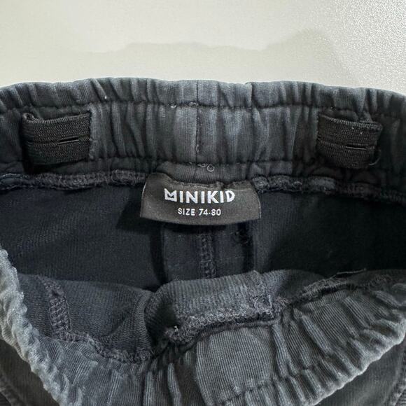 Minikid Gray Anthracite Charcoal Marmo Biker Paneled Shorts Size 12-18 Months - Picture 3 of 4